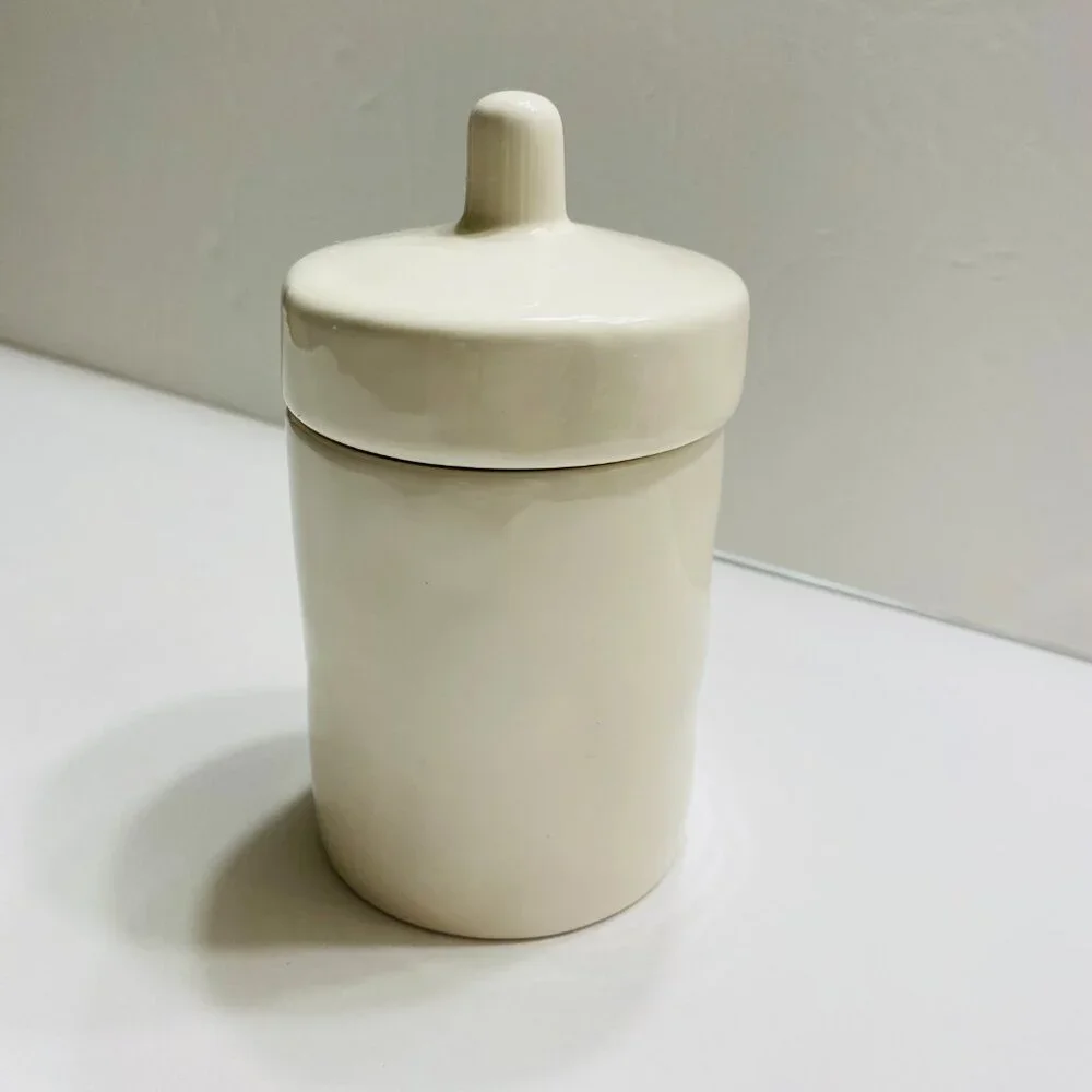 Rae Dunn Storage Jar with Lid, 5 1/2 inches, Farmhouse Decor, HOLD graphic